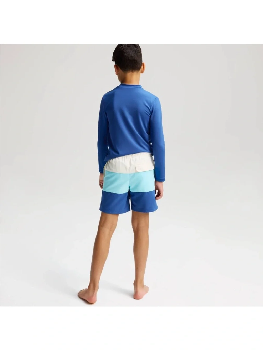 Cat & Jack White, Baby Blue dark Blue  Colorblock Swim Trunks